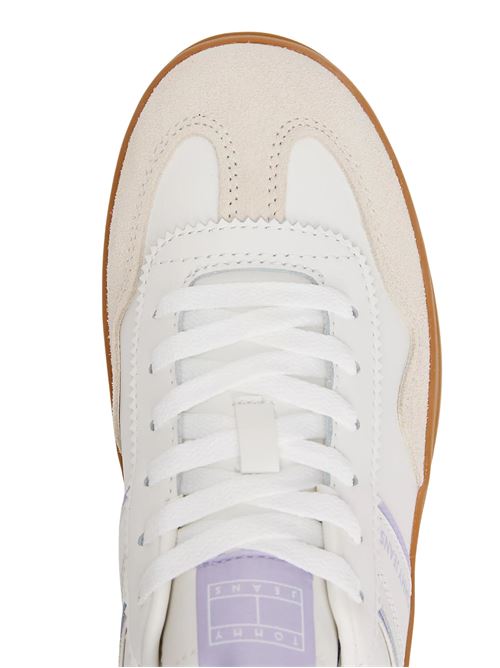 Sneaker ecrù e lilla in pelle Tommy Jeans | EN0EN028070LA